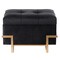 Rectangle Velvet Storage Ottoman Stool Box with Abstract Golden Legs | Decorative Sitting Bench for Living Room Home Decor with Unique Base Support